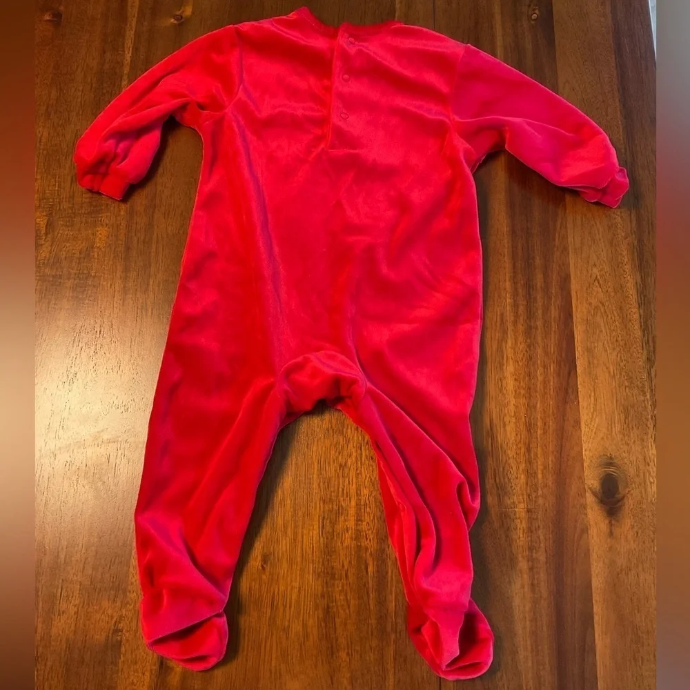 “My First Christmas” Velour Onesie